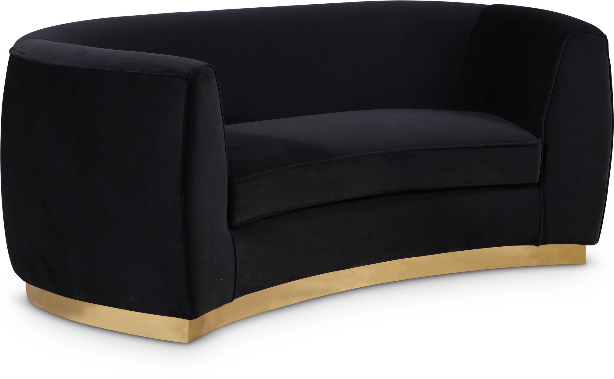 Julian Velvet Loveseat with Stainless Steel Base