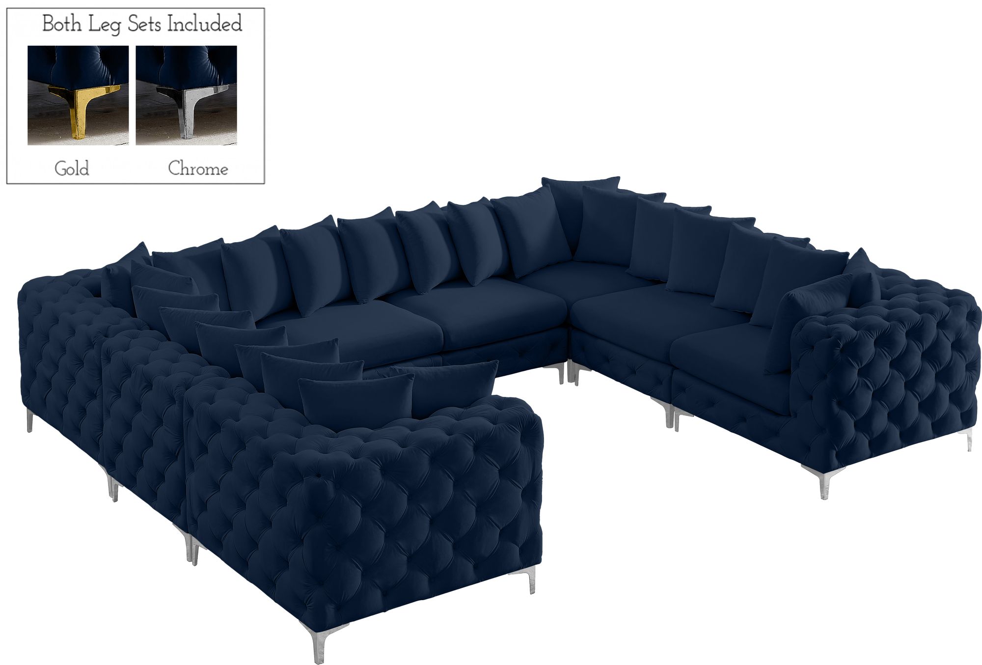 Tremblay 138" 8-Piece Velvet Modular Sectional