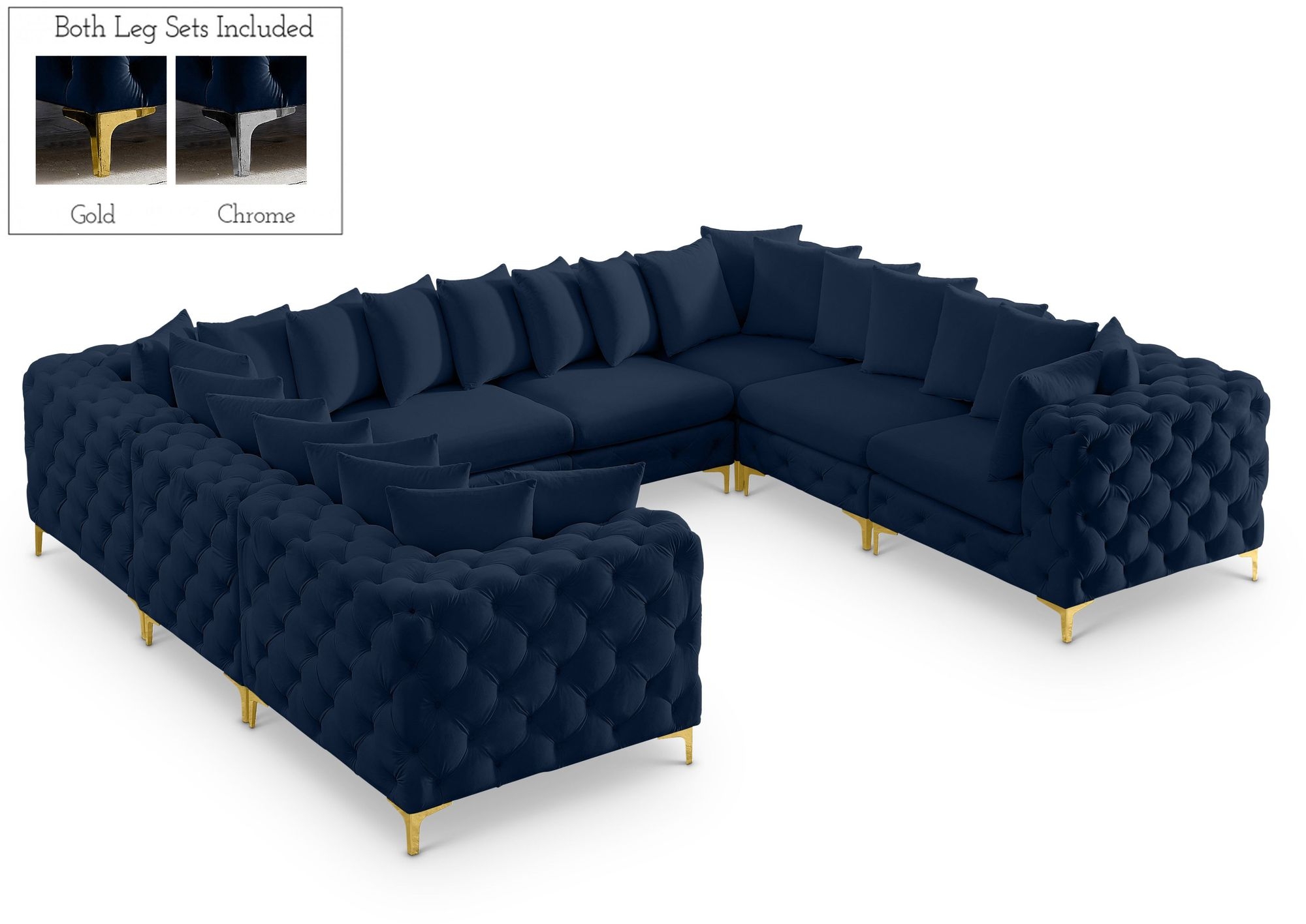 Tremblay 138" 8-Piece Velvet Modular Sectional