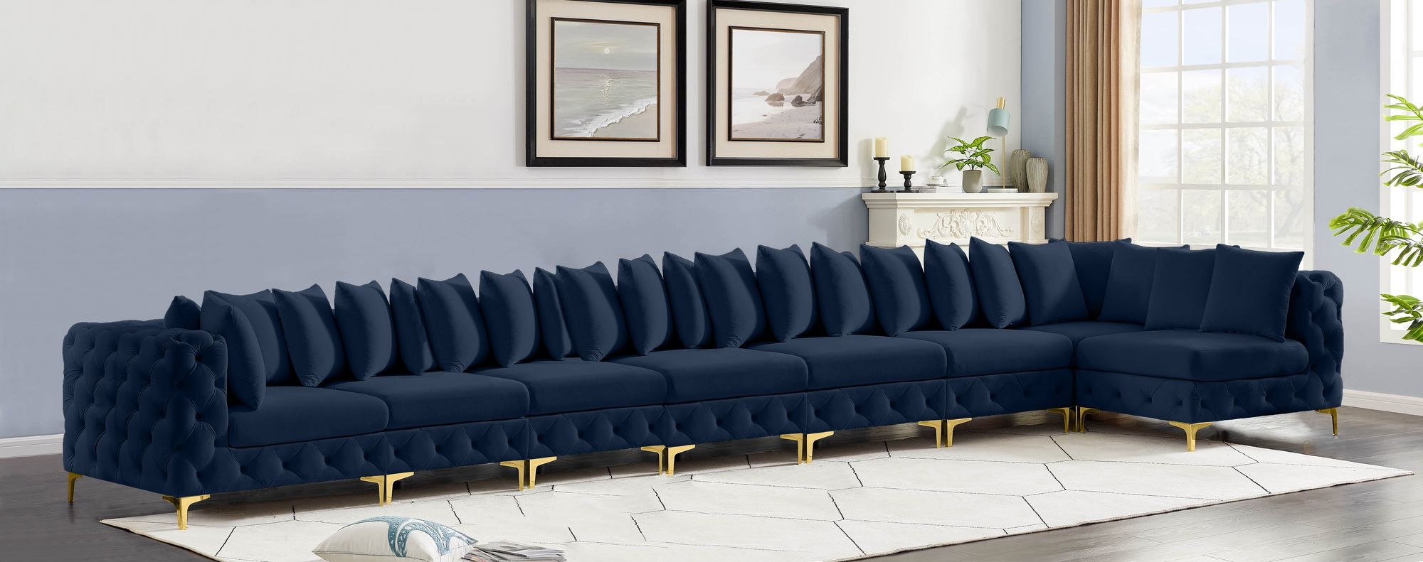 Tremblay 228" 8-Piece Velvet Modular Sectional
