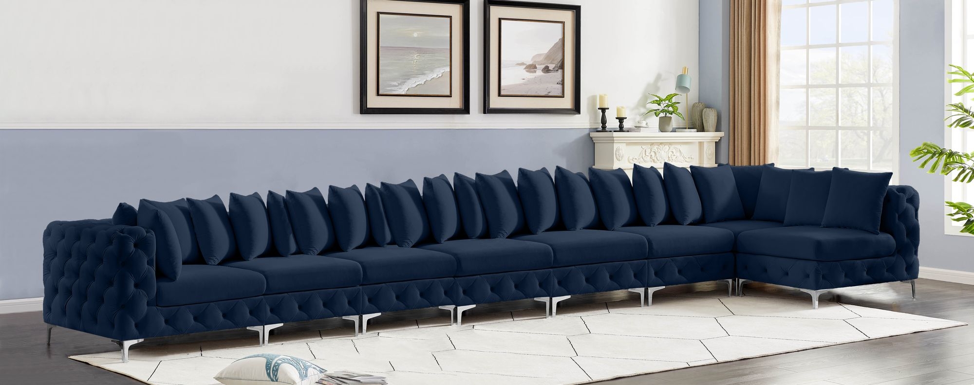 Tremblay 228" 8-Piece Velvet Modular Sectional