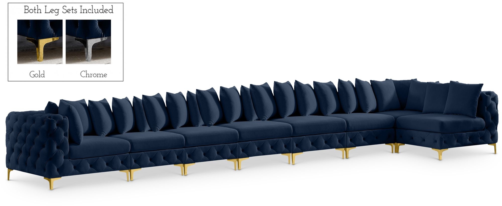 Tremblay 228" 8-Piece Velvet Modular Sectional