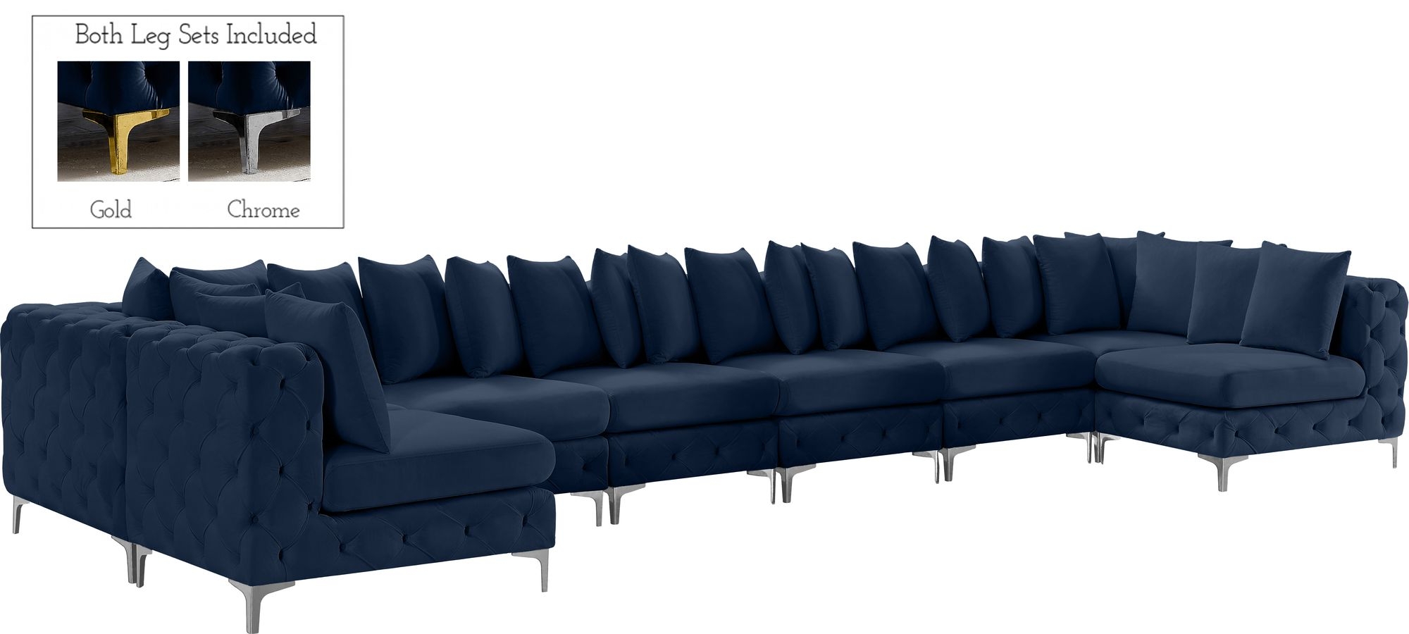 Tremblay 228" 9-Piece Velvet Modular Sectional
