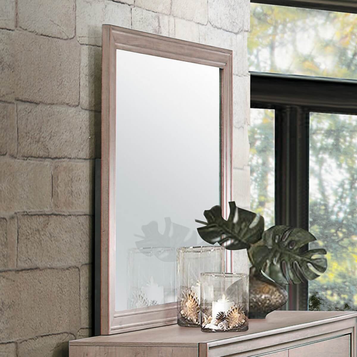 Lonan Wood Mirror by Homelegance