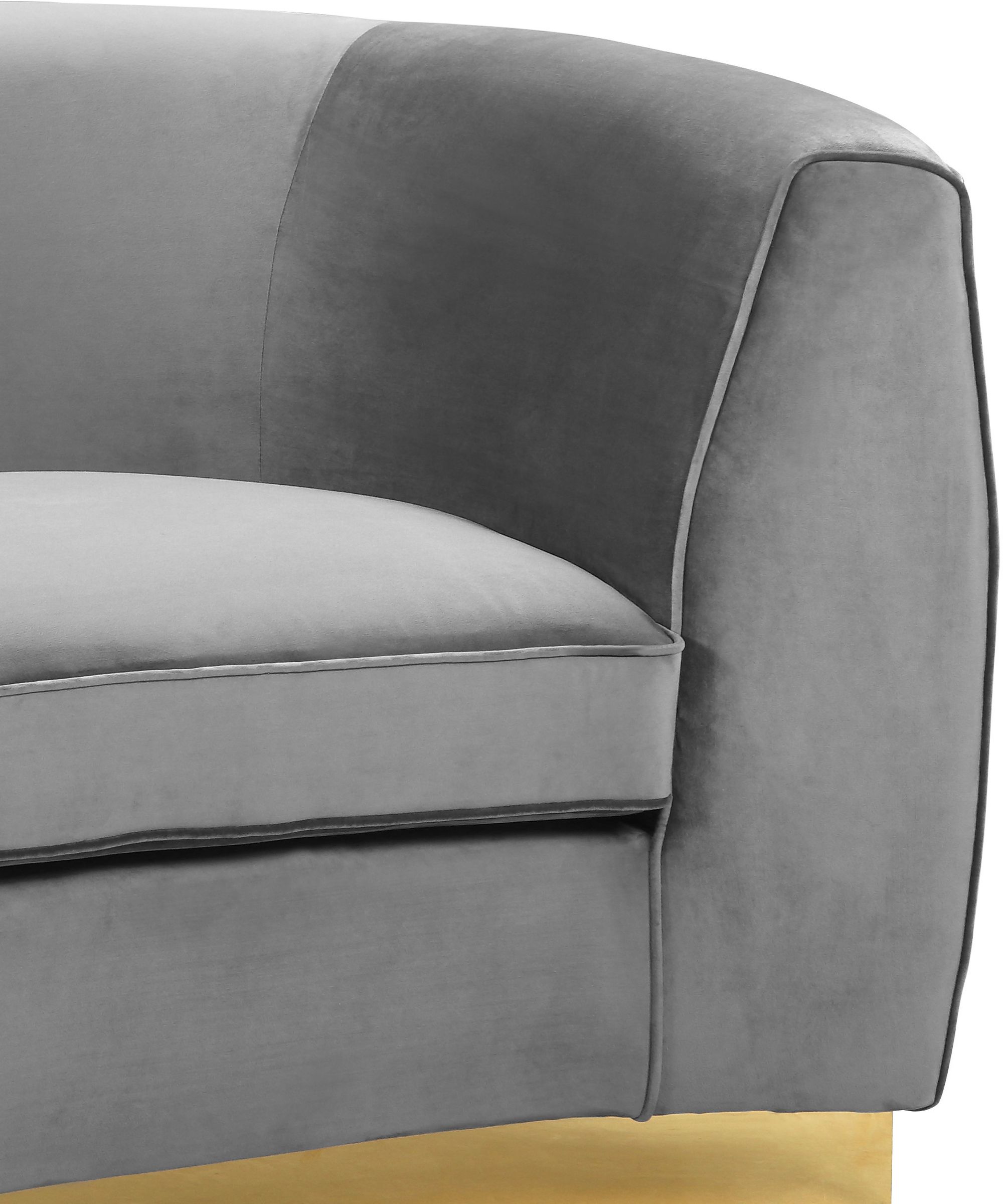 Julian Velvet Chair with Gold Stainless Steel Base