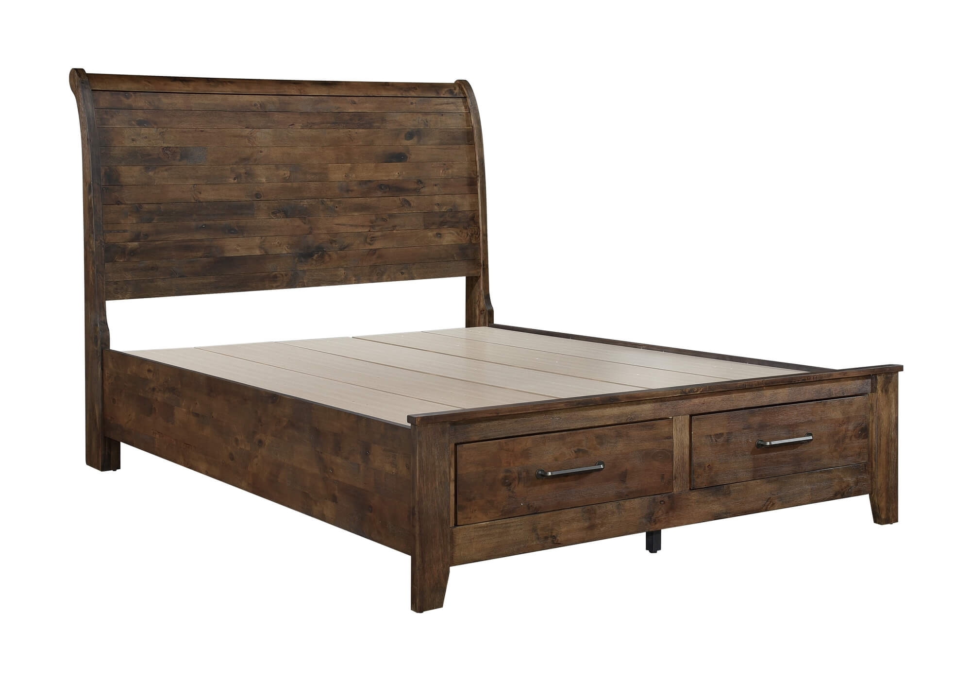Jerrick Wood Sleigh Storage Bed, California King Size