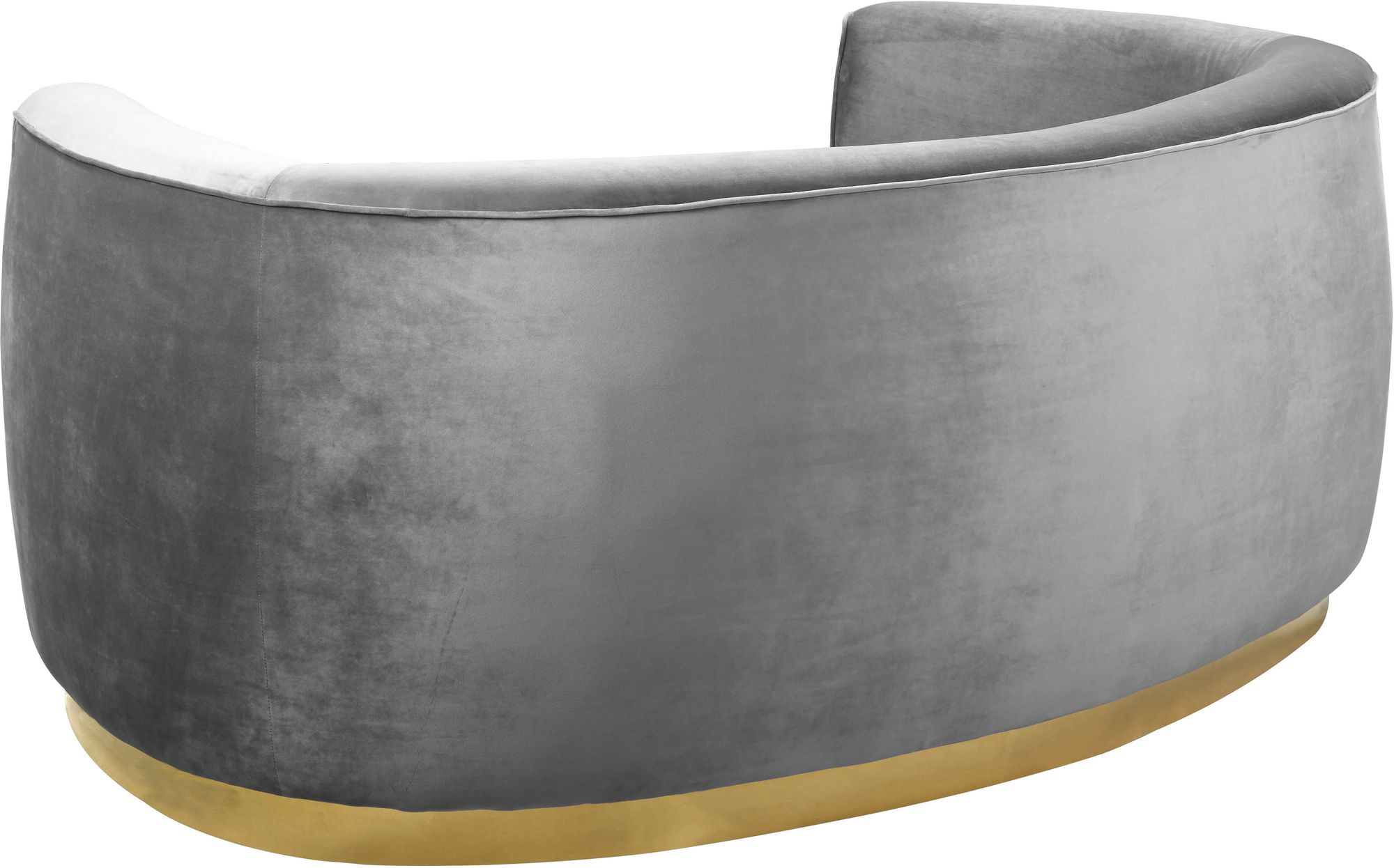 Julian Velvet Loveseat with Gold Stainless Steel Base