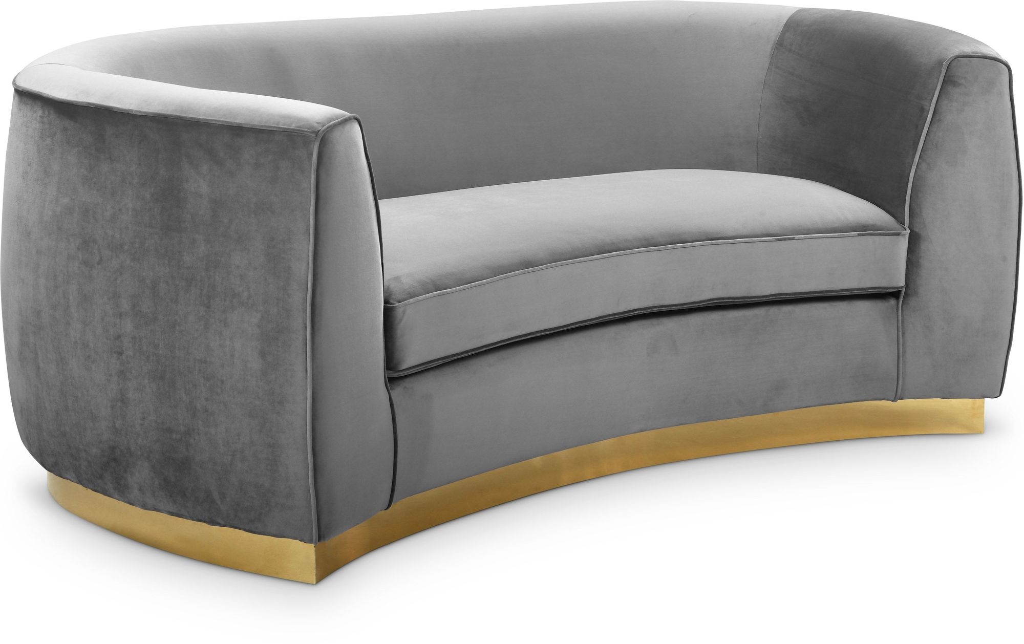 Julian Velvet Loveseat with Stainless Steel Base