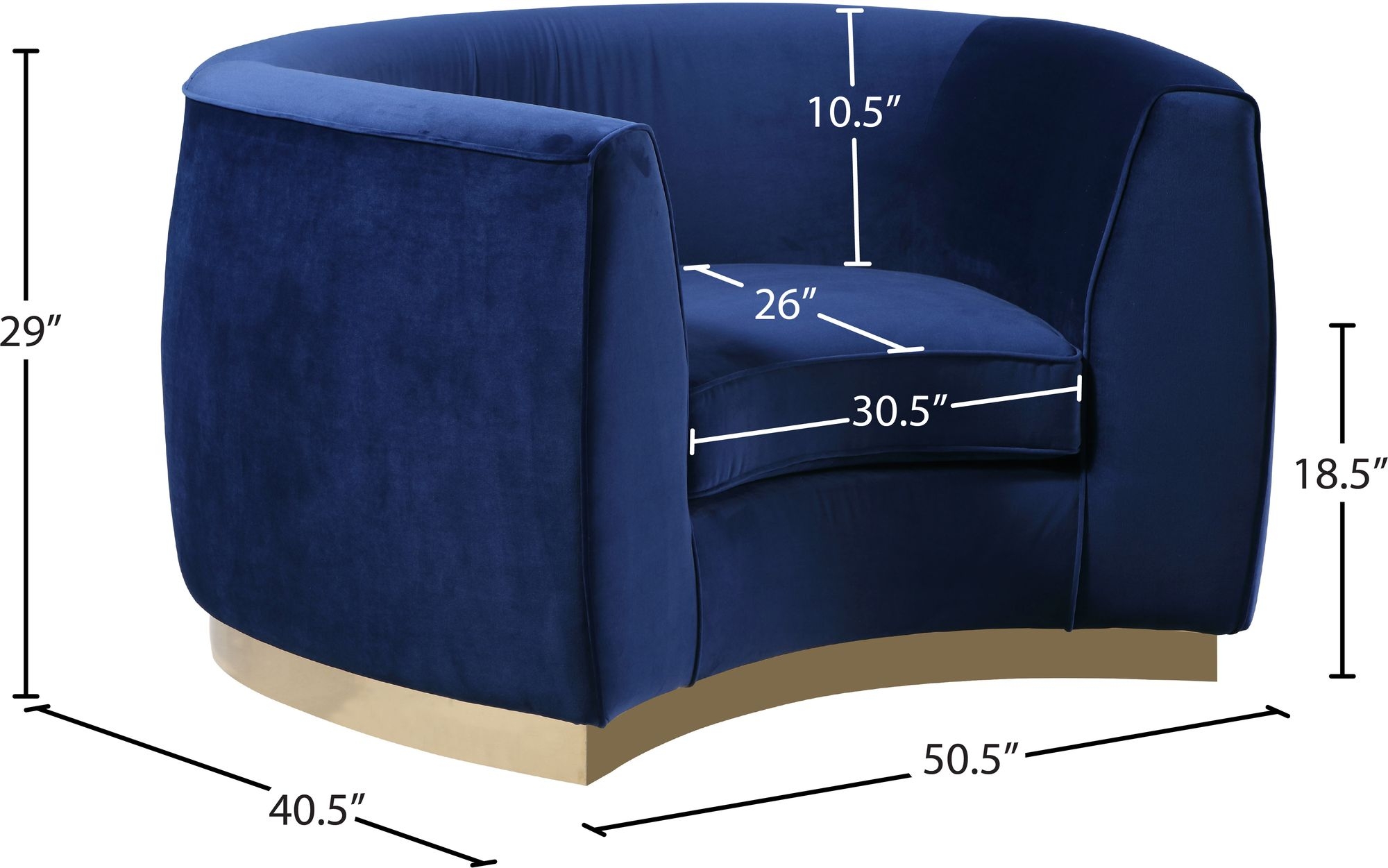 Julian Velvet Chair with Stainless Steel Base