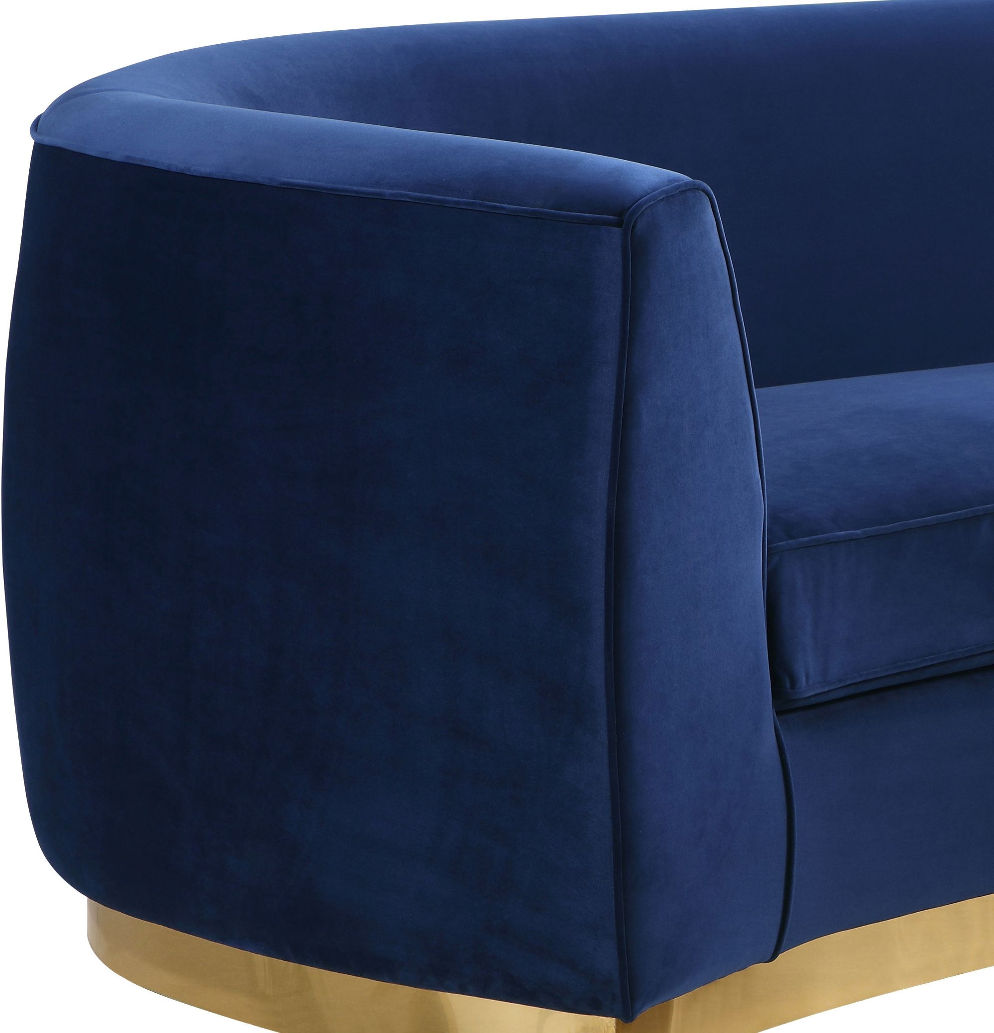 Julian Velvet Loveseat with Stainless Steel Base