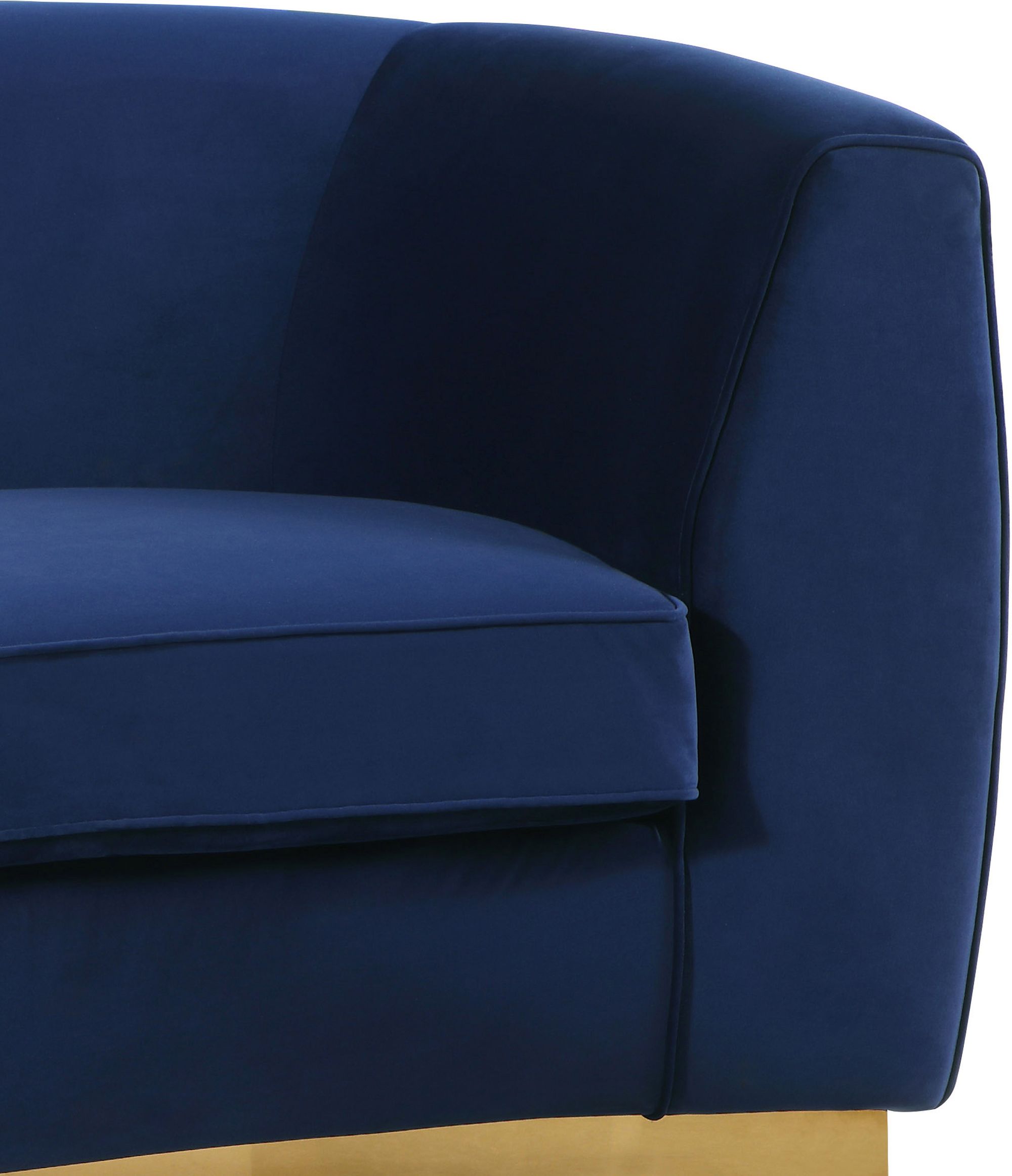 Julian Velvet Loveseat with Gold Stainless Steel Base