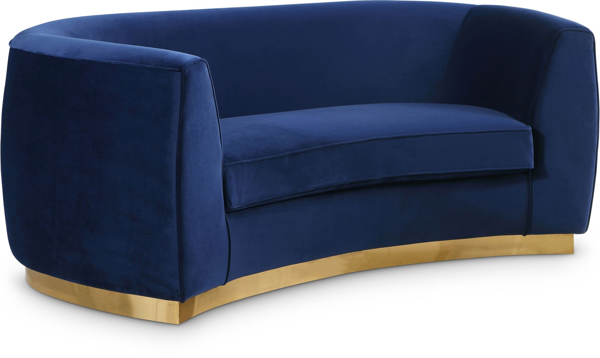 Julian Velvet Loveseat with Stainless Steel Base