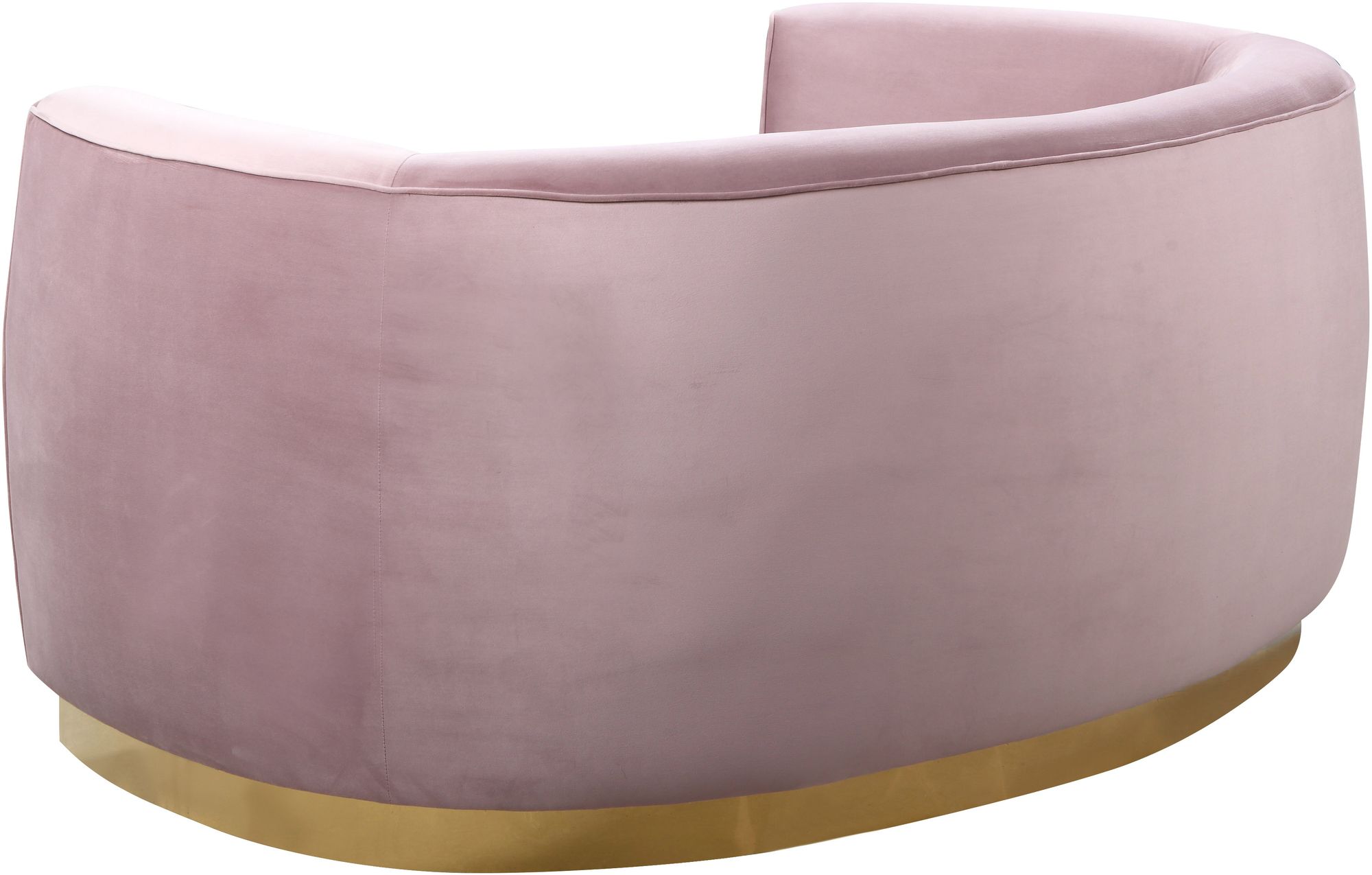 Julian Velvet Loveseat with Gold Stainless Steel Base