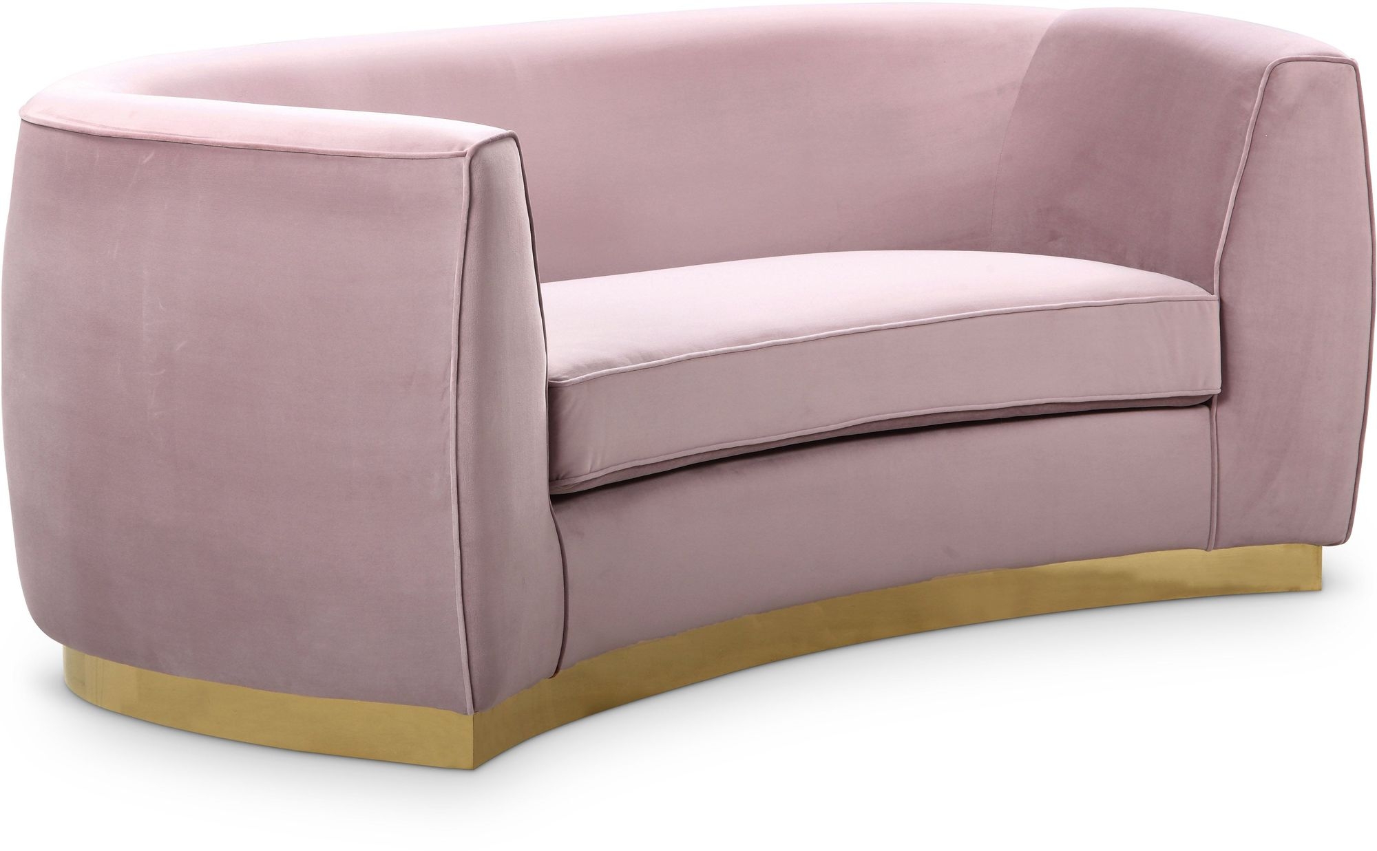 Julian Velvet Loveseat with Stainless Steel Base