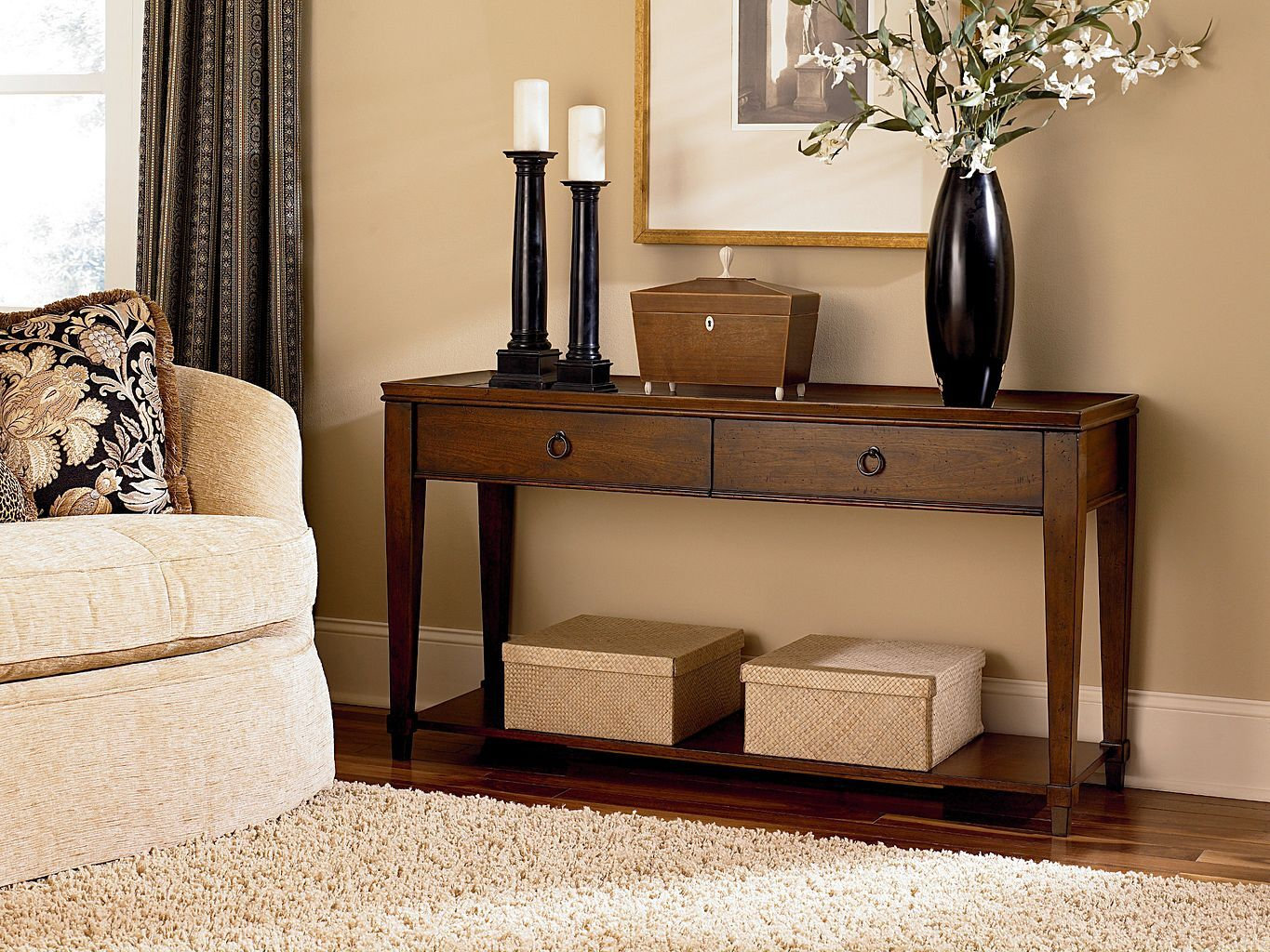 Sunset Valley Round Wood Cocktail Table Set