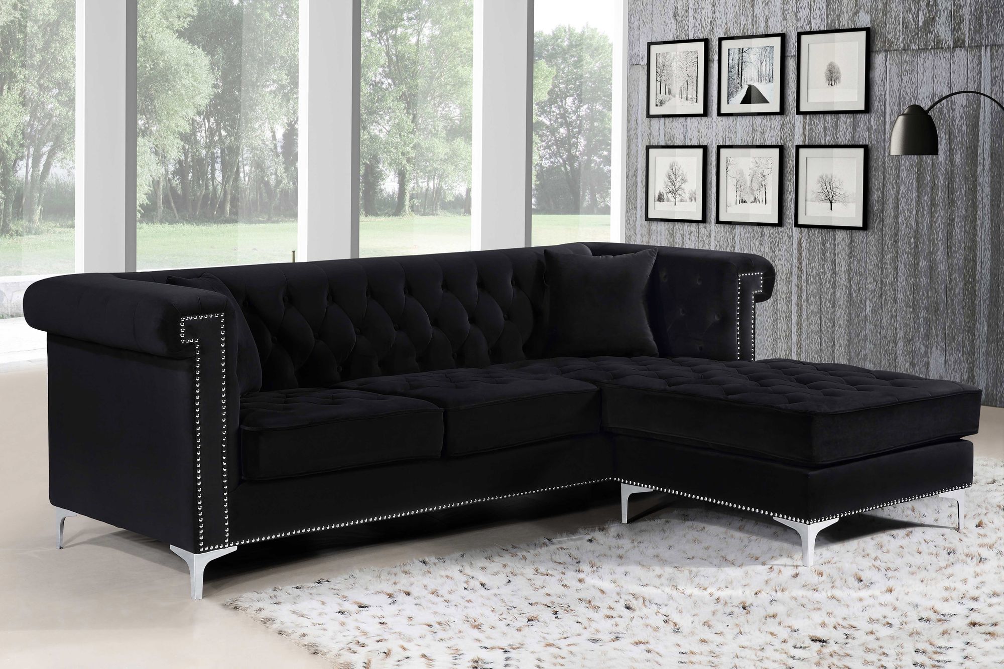 Damian Velvet Reversible Sectional