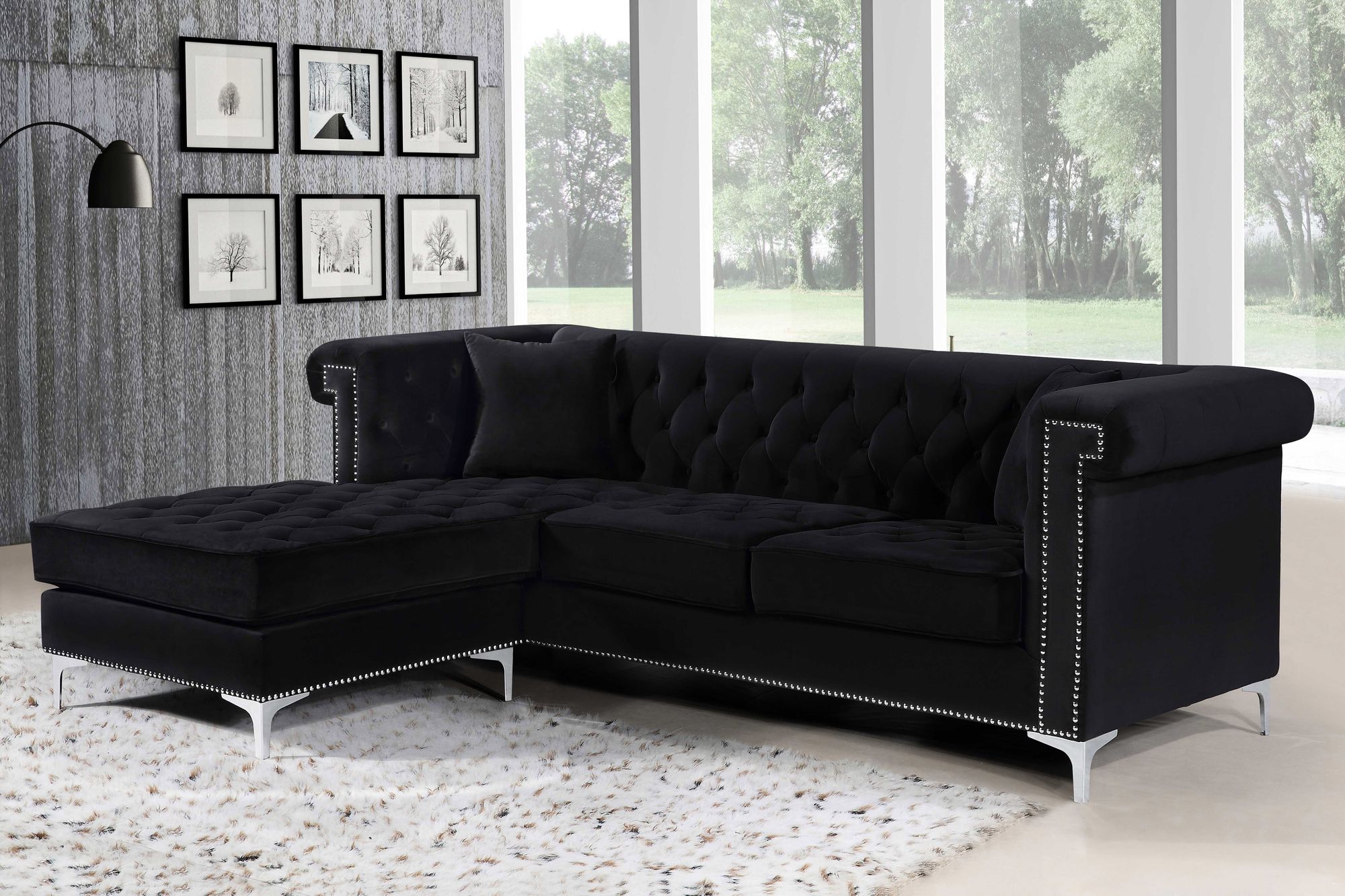 Damian Velvet Reversible Sectional