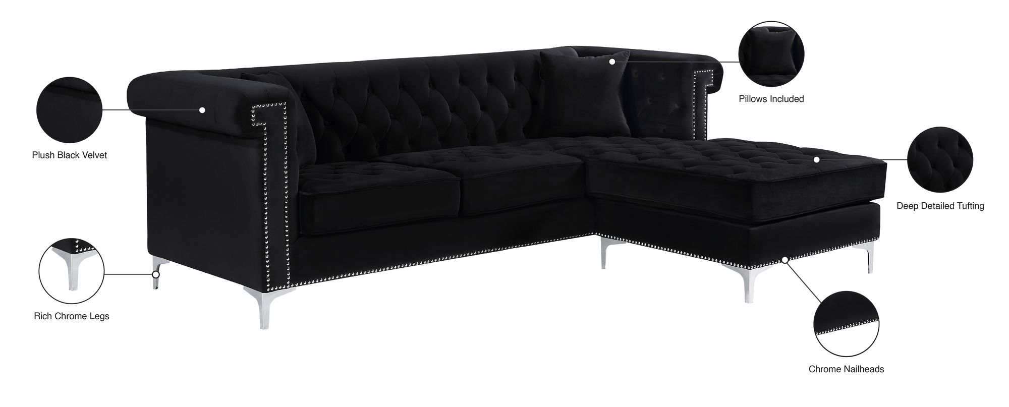 Damian Velvet Reversible Sectional