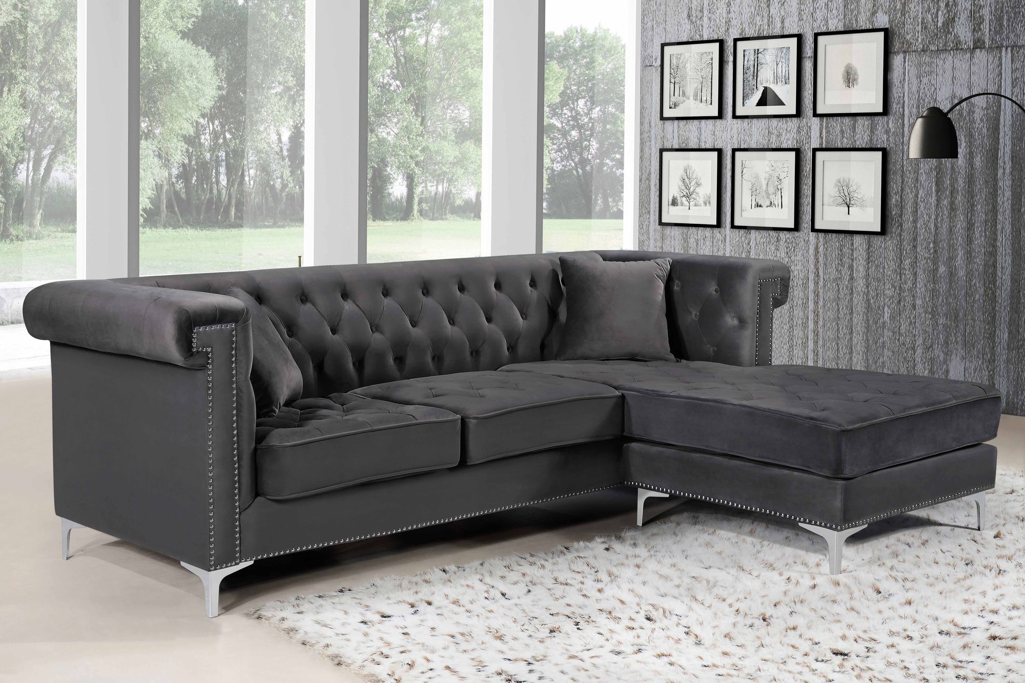 Damian Velvet Reversible Sectional