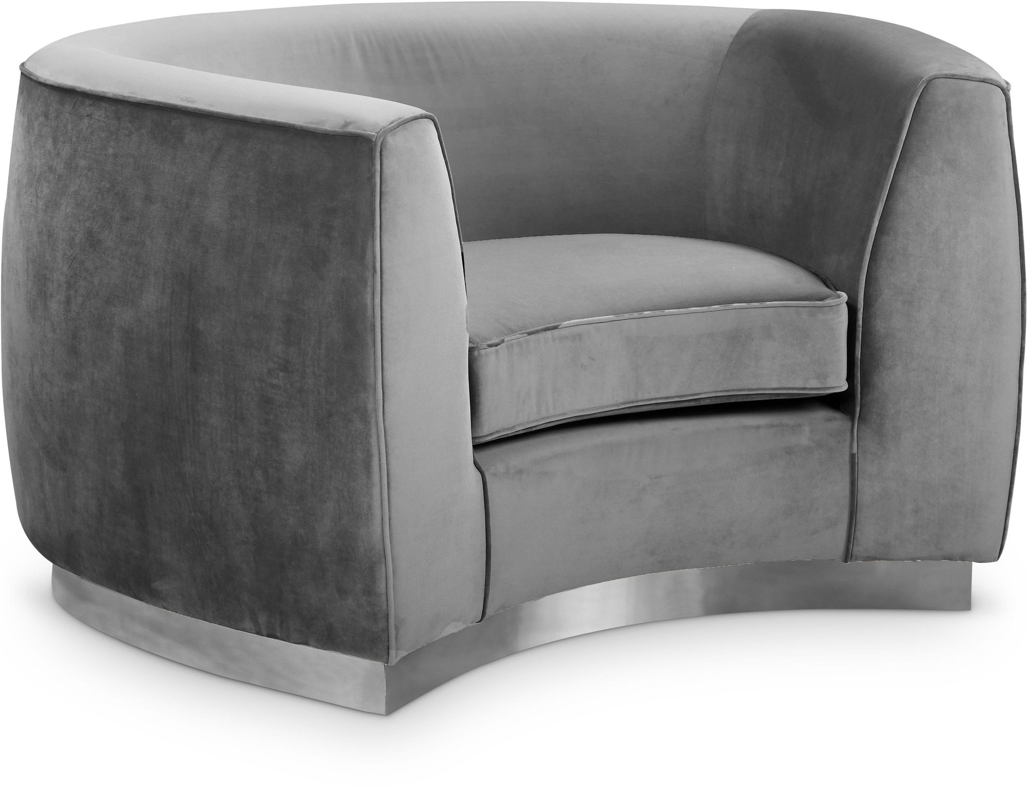 Julian Velvet Chair with Stainless Steel Base