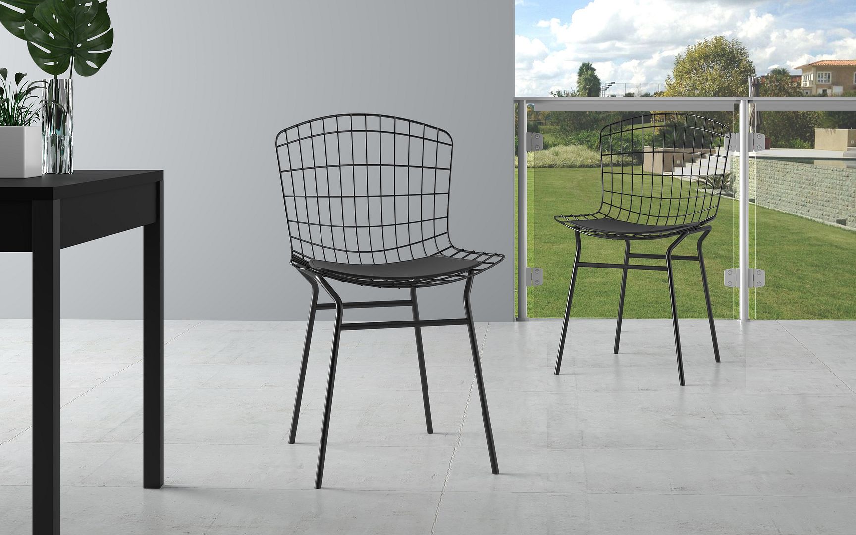 Madeline Leatherette Chair w/Seat Cushion 