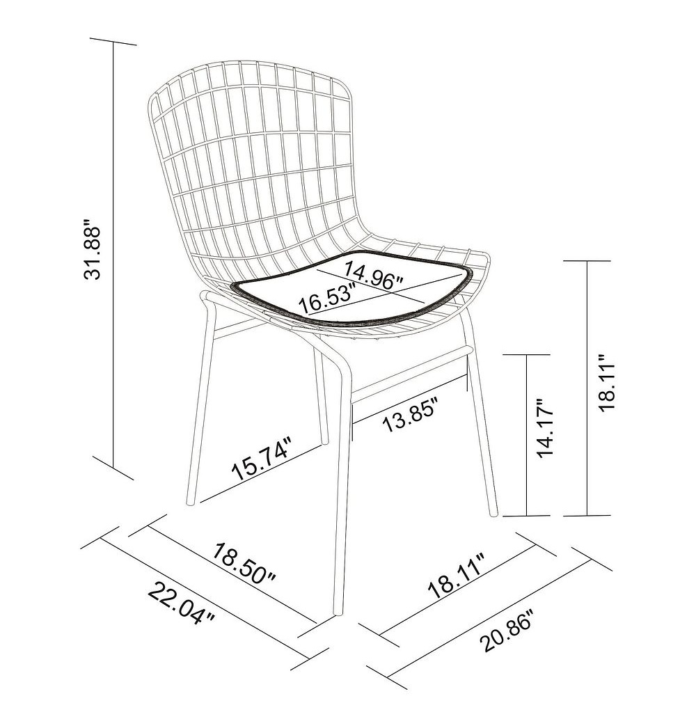 Madeline Leatherette Chair w/Seat Cushion 