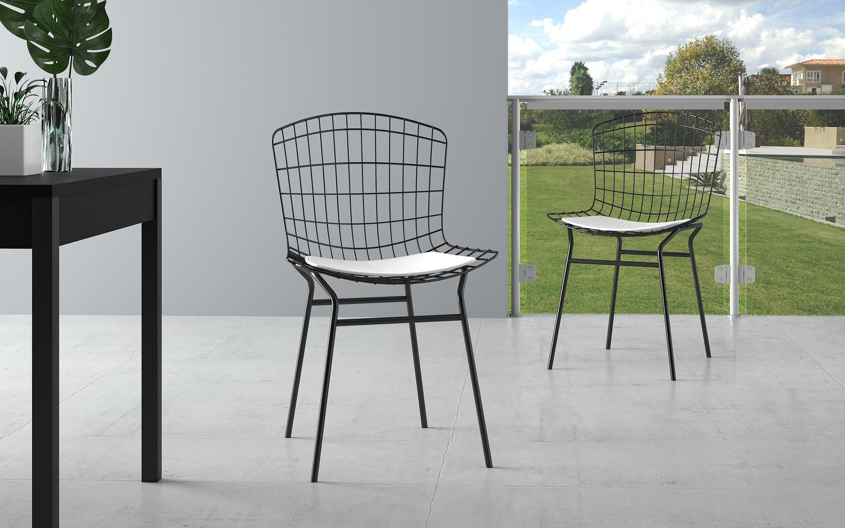 Madeline Leatherette Chair w/Seat Cushion 