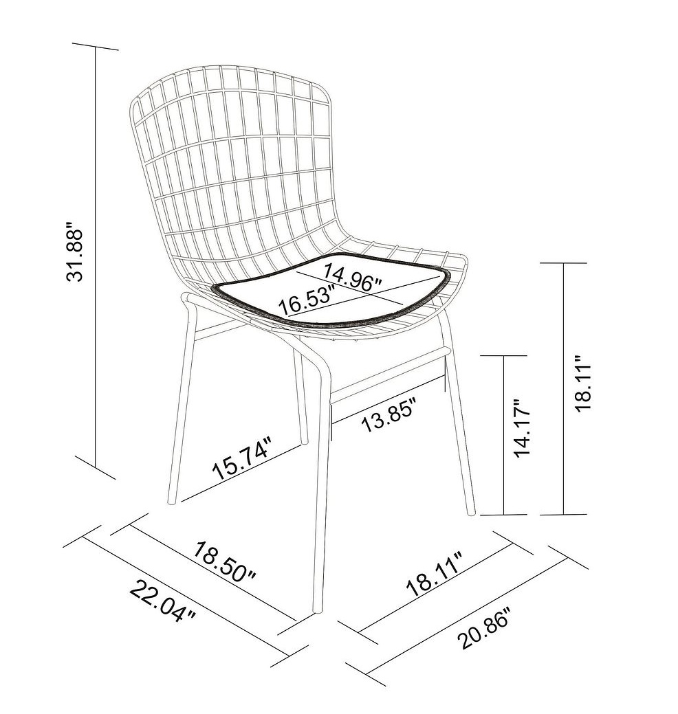 Madeline Leatherette Chair w/Seat Cushion 