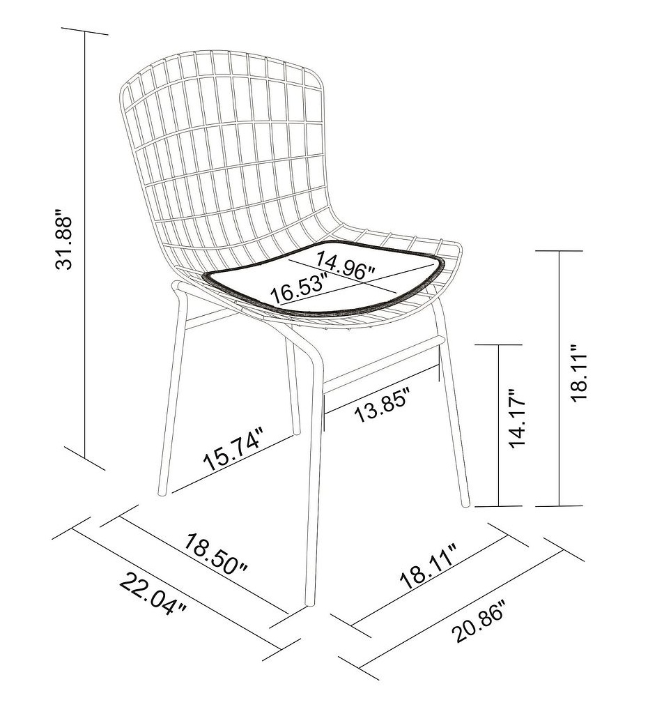 Madeline Leatherette Chair w/Seat Cushion 