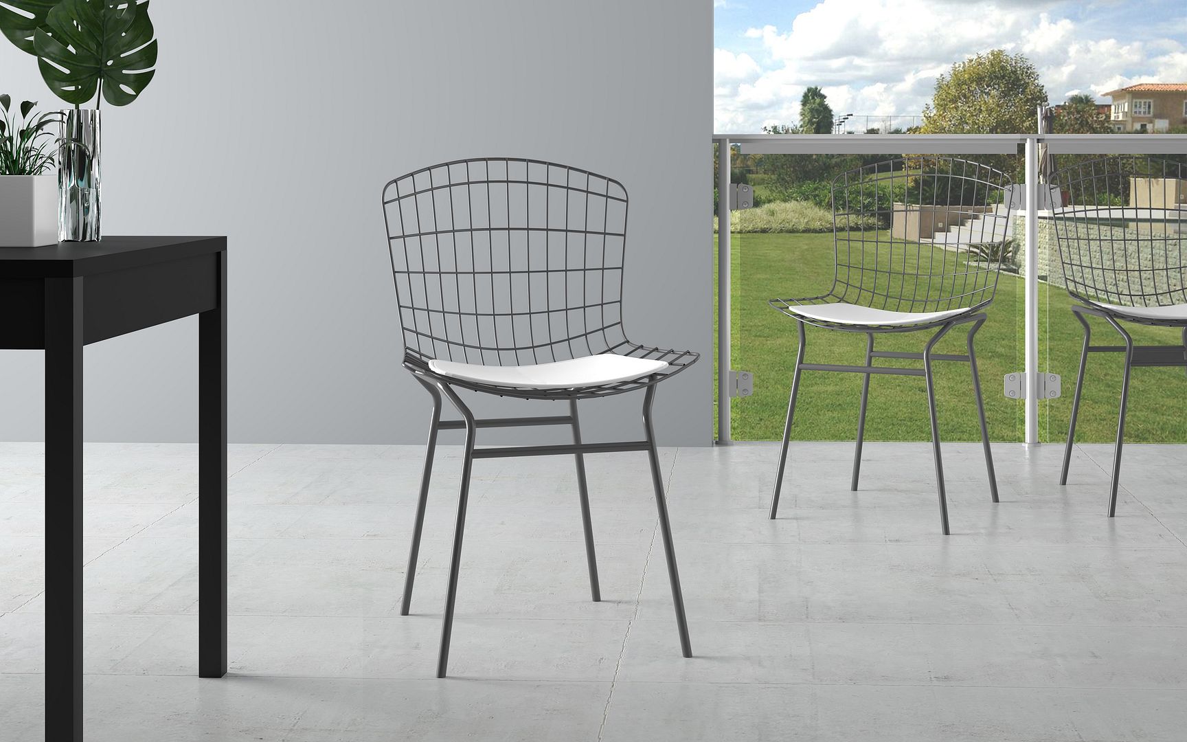 Madeline Leatherette Chair w/Seat Cushion 