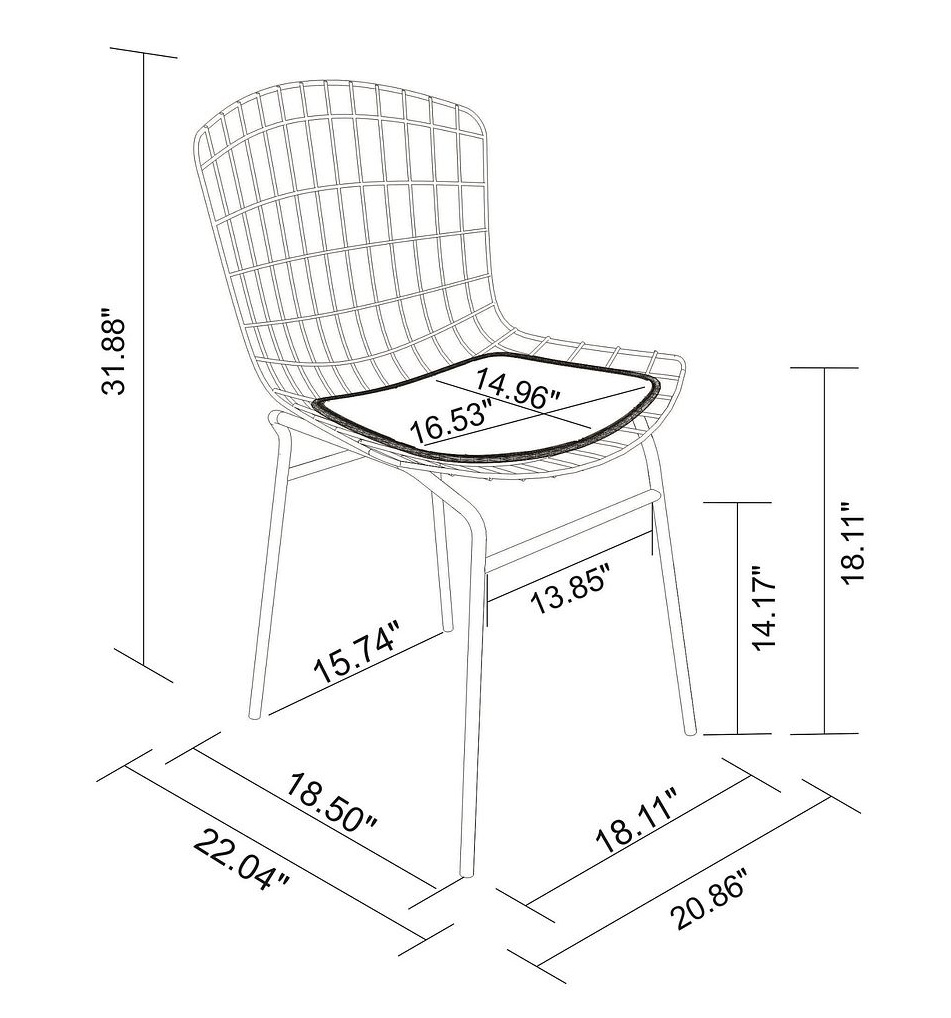 Madeline Leatherette Chair w/Seat Cushion 