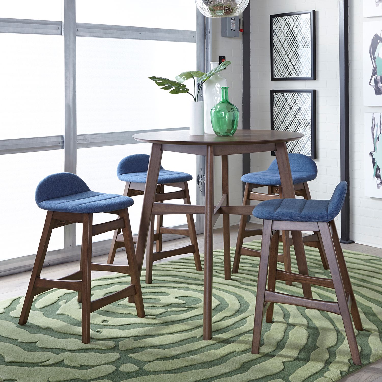 Round Drop Leaf Dining Set | Space Savers Walnut