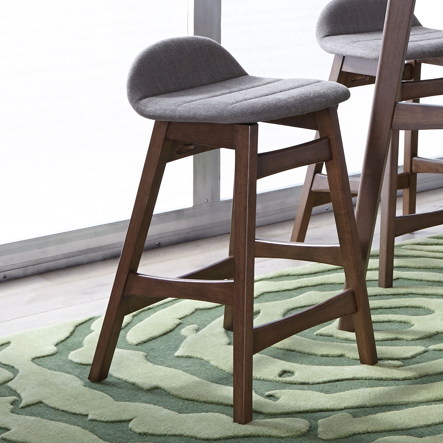 Space Savers 24-Inch Linen/Wood Counter Chair
