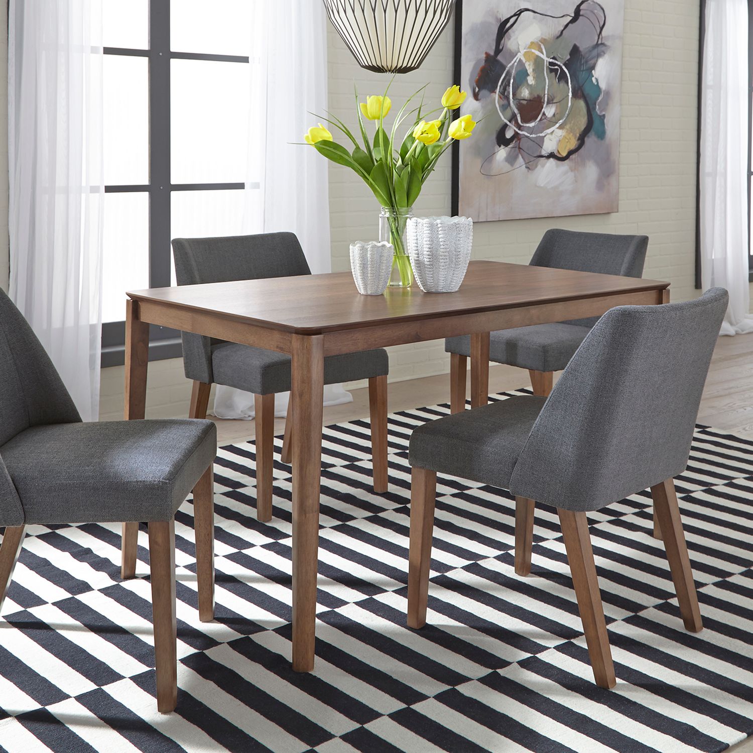 Round Drop Leaf Dining Set | Space Savers Walnut