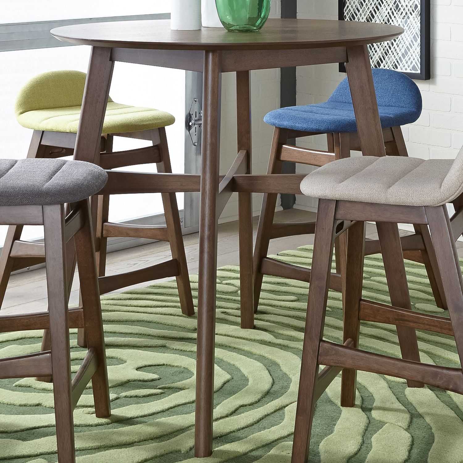 Space Savers Round Wood Gathering Dining Table