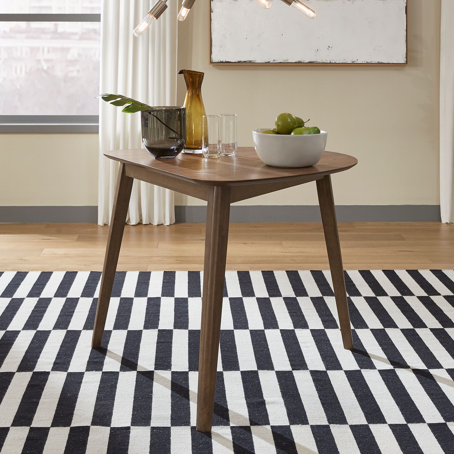 Space Savers Irregular Wood Triangle Dining Table