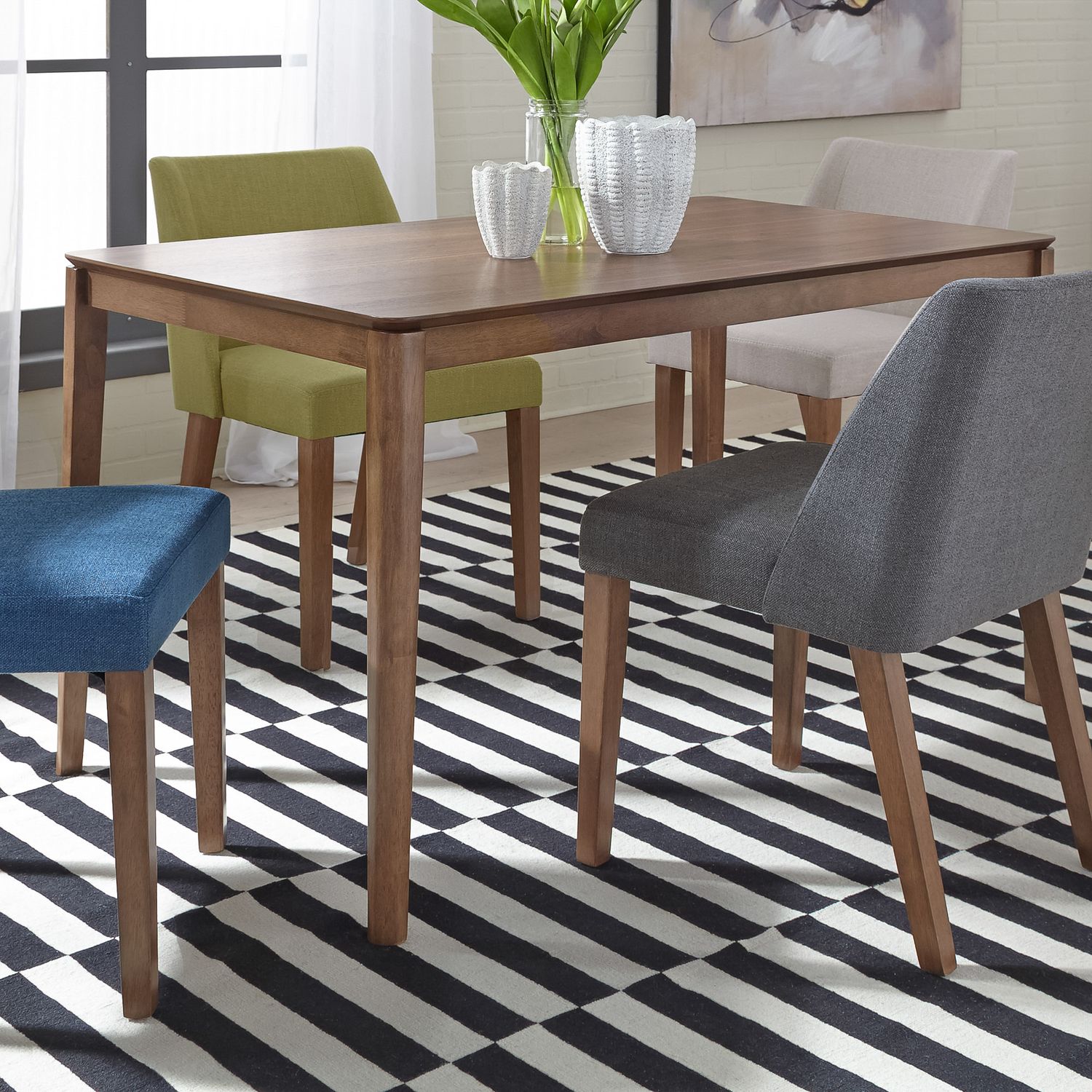 Triangle Dining Set | Space Savers Modern Walnut
