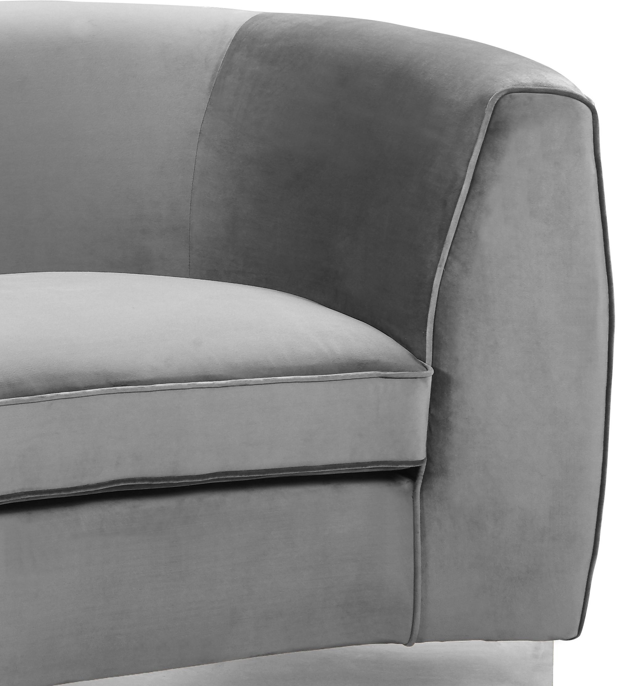 Julian Velvet Loveseat with Chrome Stainless Steel Base