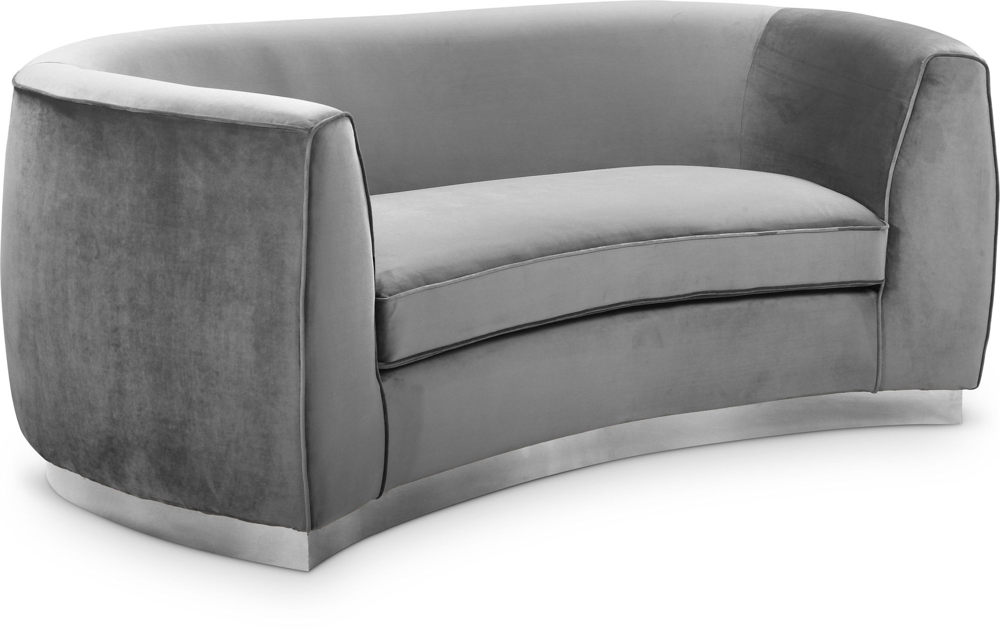 Julian Velvet Loveseat with Stainless Steel Base