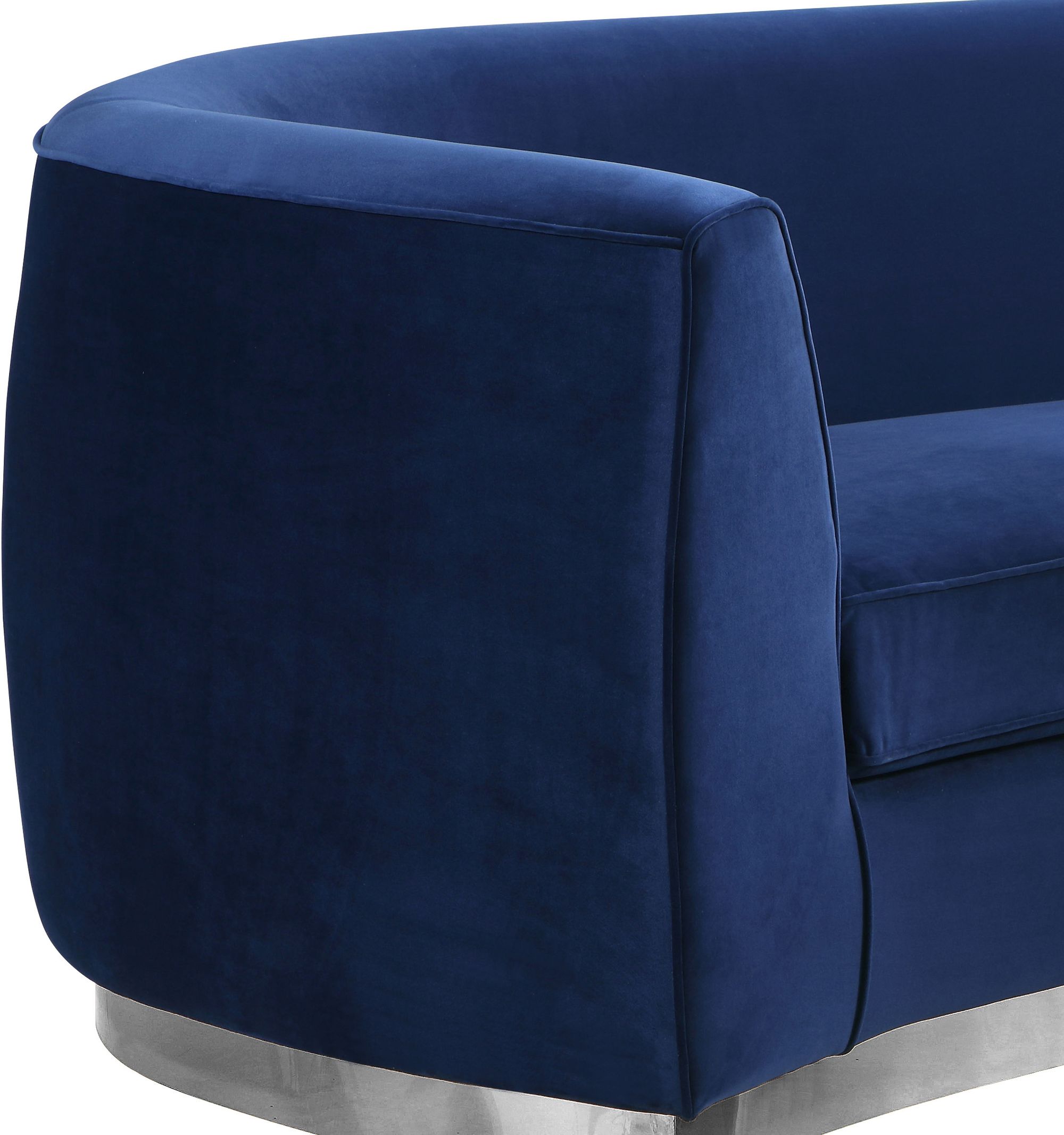 Julian Velvet Chair with Chrome Stainless Steel Base