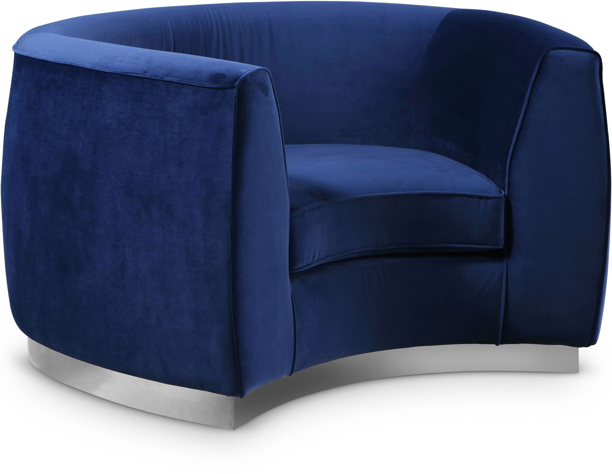 Julian Velvet Chair with Stainless Steel Base