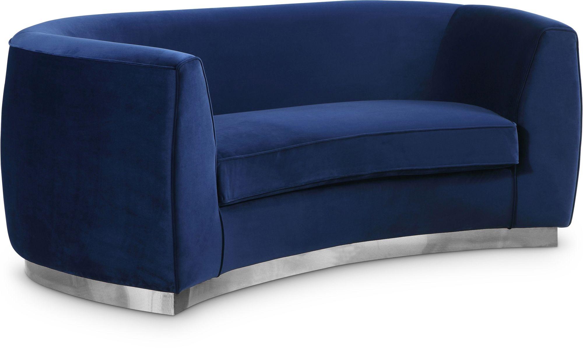 Julian Velvet Loveseat with Stainless Steel Base