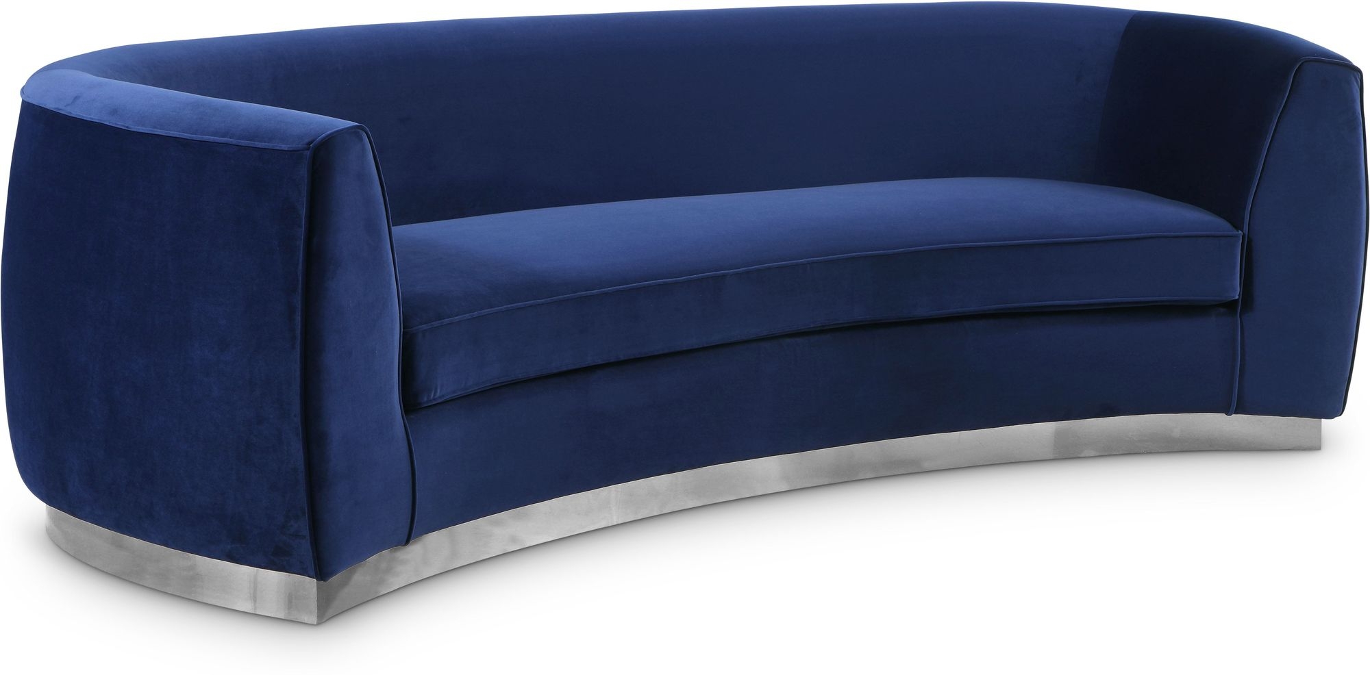 Julian Velvet Sofa with Stainless Steel Base