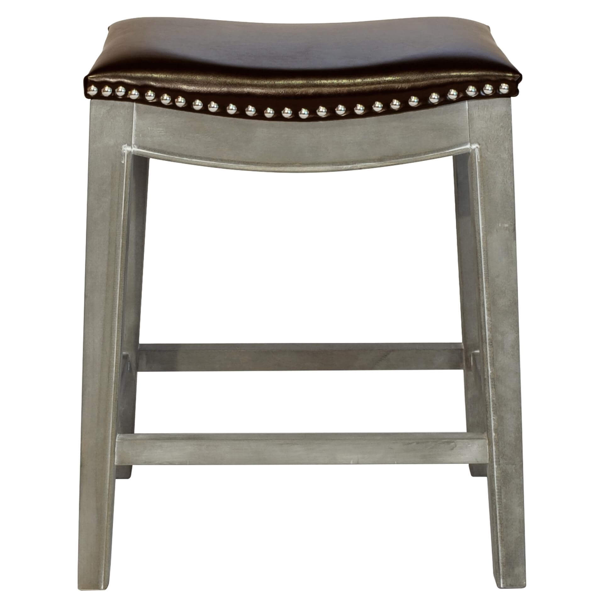 Elmo Bonded Leather Counter Stool, Mystique Gray Legs