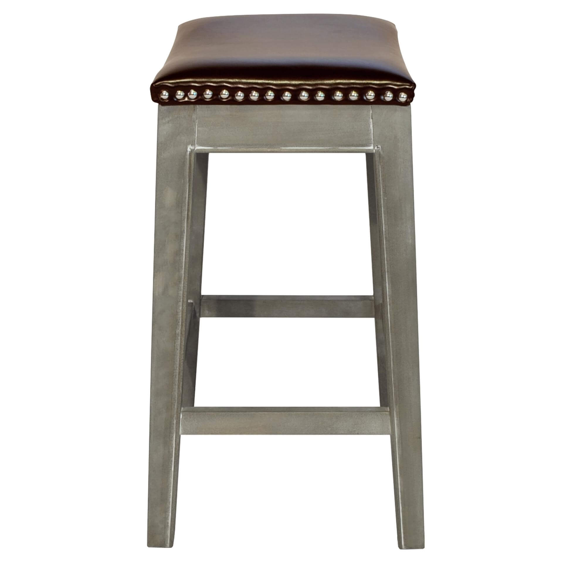 Elmo Bonded Leather Counter Stool, Mystique Gray Legs