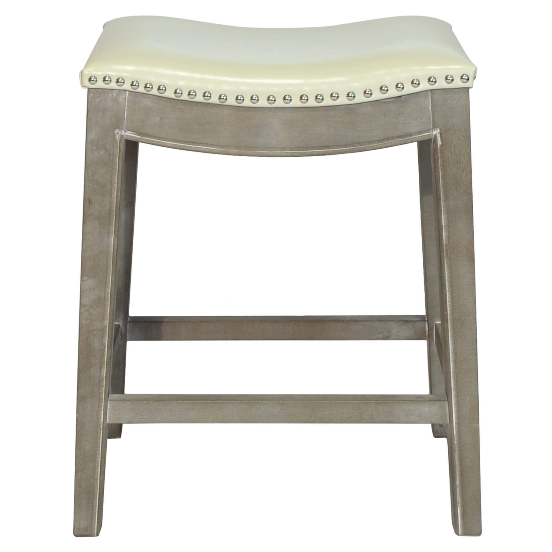 Elmo Bonded Leather Counter Stool, Mystique Gray Legs