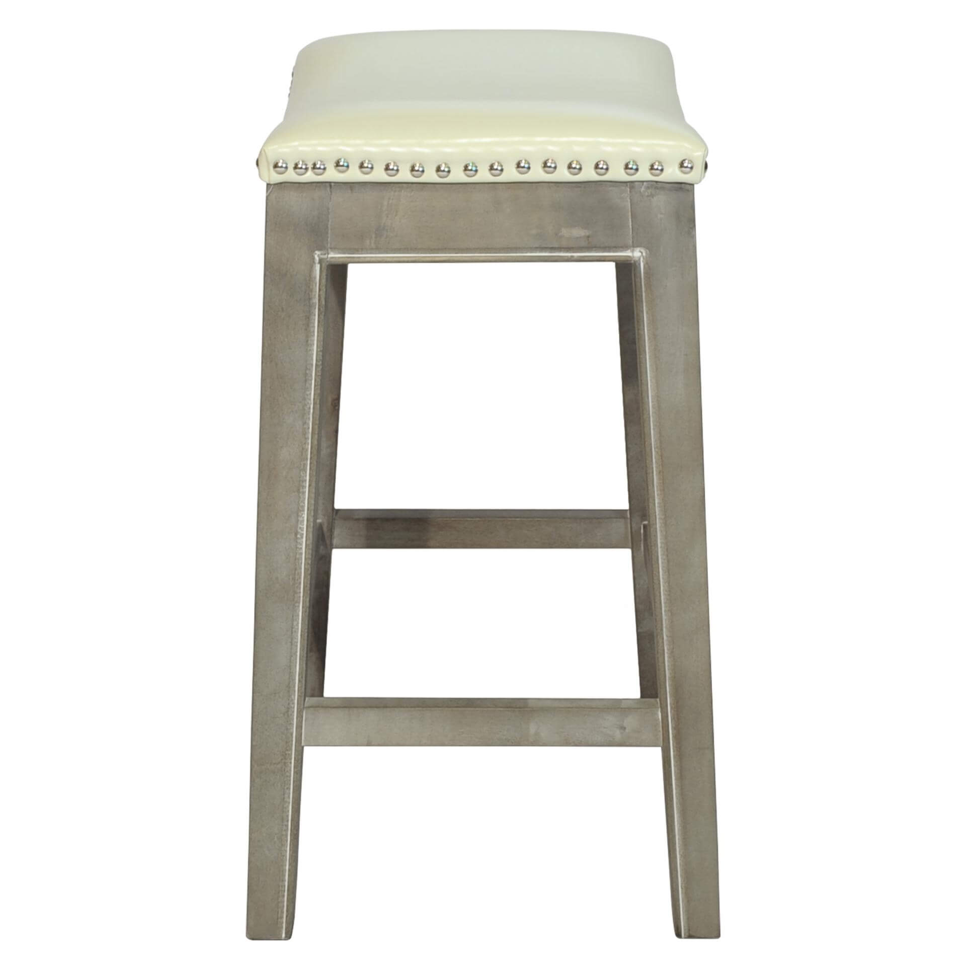 Elmo Bonded Leather Counter Stool, Mystique Gray Legs
