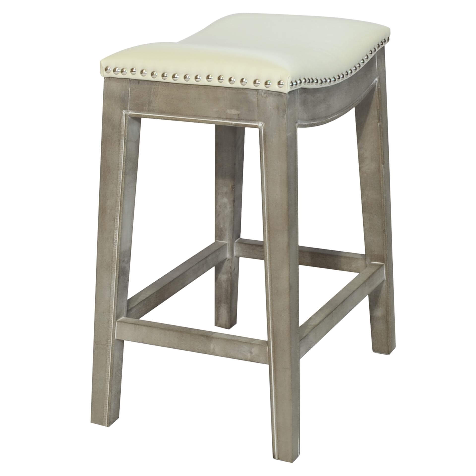 Elmo Bonded Leather Counter Stool, Mystique Gray Legs