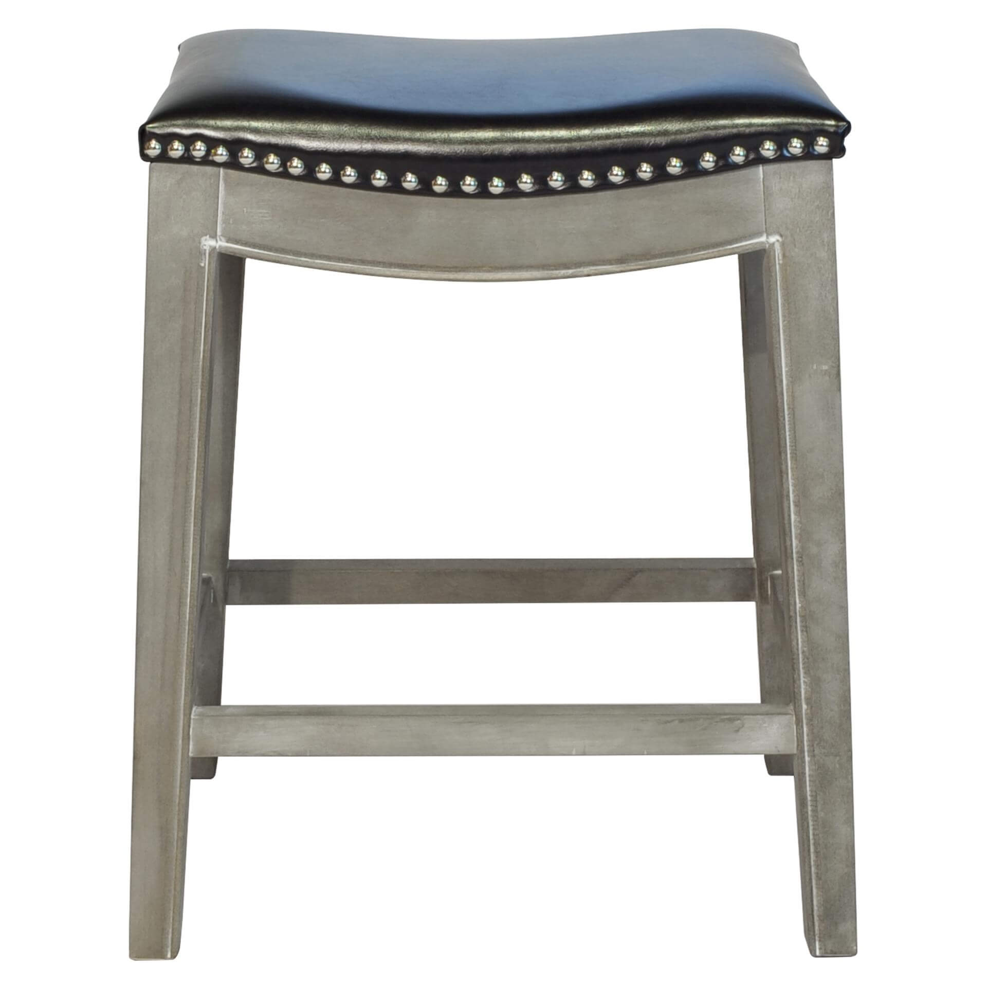 Elmo Bonded Leather Counter Stool, Mystique Gray Legs