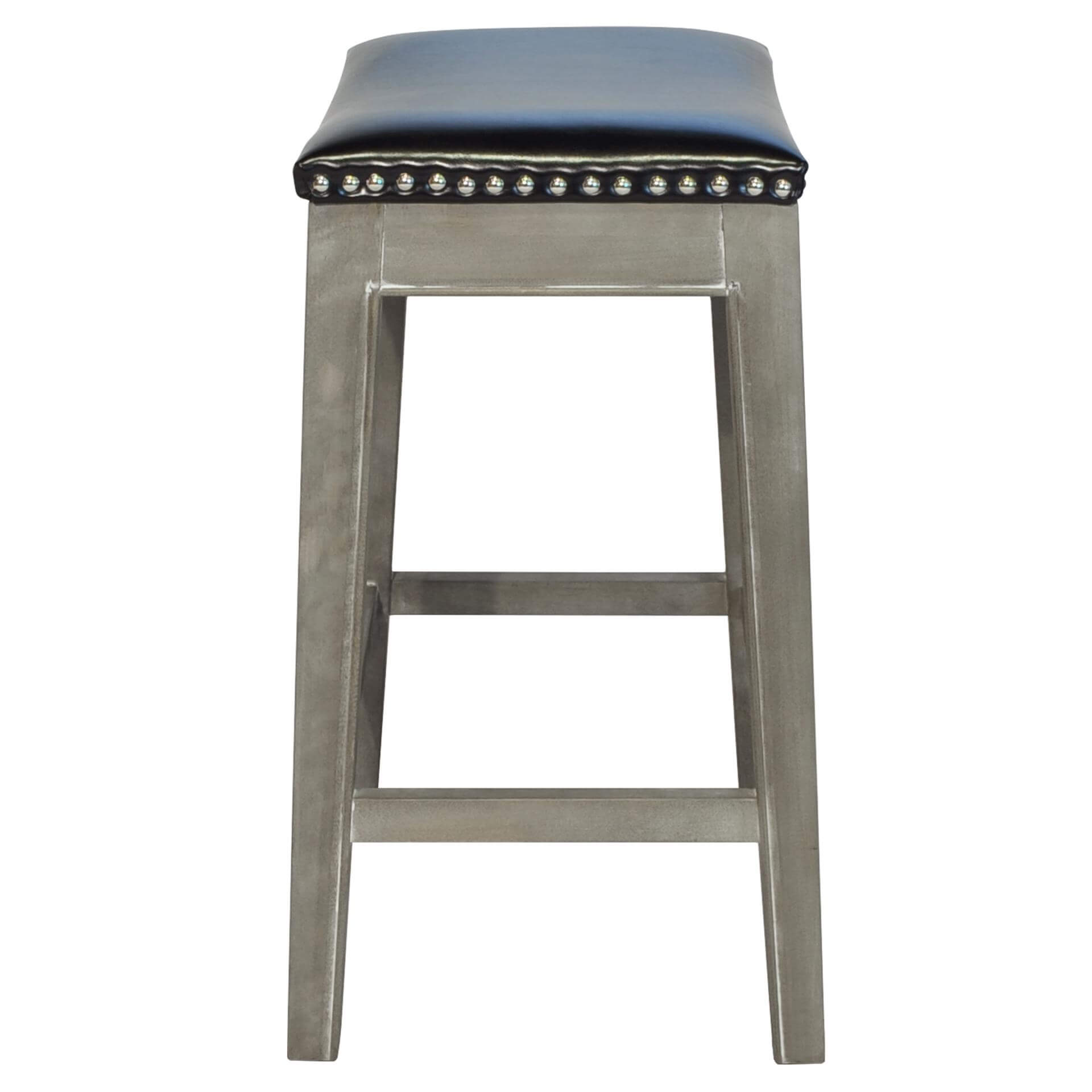 Elmo Bonded Leather Counter Stool, Mystique Gray Legs
